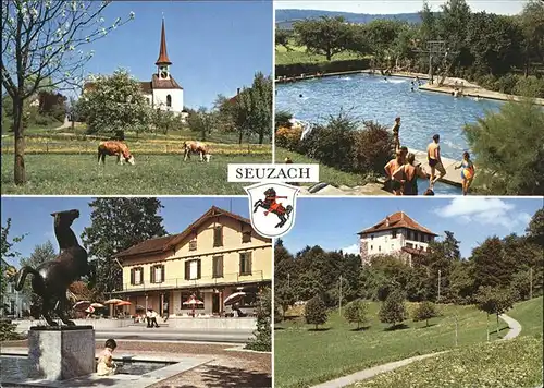 Seuzach Teilansichten Schwimmbad Kirche Kat. Seuzach