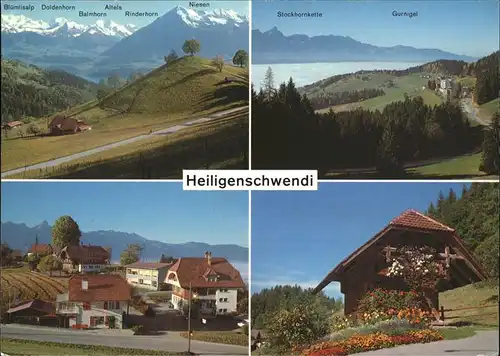 Heiligenschwendi Teilansicht mit Alpen Panorama Kat. Heiligenschwendi