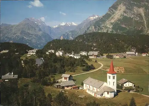 Maloja GR Alpen Panorama Kirche / Maloja Graubuenden /Bz. Maloja