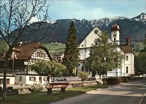 Sachseln OW Dorfpartie mit Kirche Kat. Sachseln