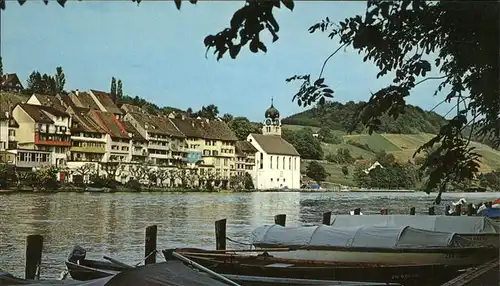 Eglisau Ortsblick mit Bootshafen Kat. Eglisau