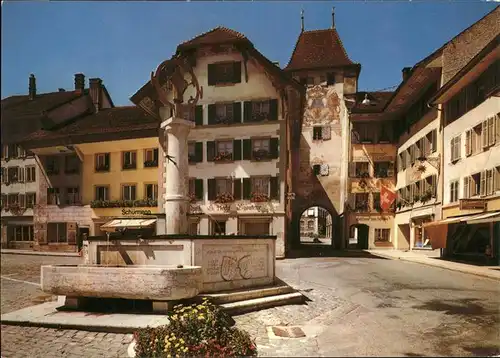 Willisau Marktplatz Brunnen Stadttor Kat. Willisau