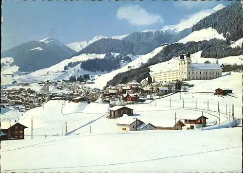Disentis GR Ortsansicht mit Alpen Panorama Kat. Disentis