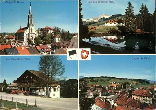 Chatel St Denis Eglise Lac des Joncs Les Paccots Vue generale Kat. Chatel St Denis