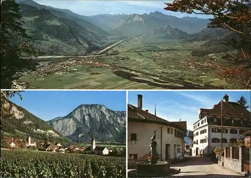 Malans GR Buendner Herrschaft Panorama Brunnen / Malans /Bz. Landquart