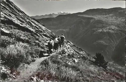 Loetschenpass Hoeheweg Loetschberg Suedrampe Hohtenn Ausserberg Fietschhorn / Loetschenpass /Rg. Gastere