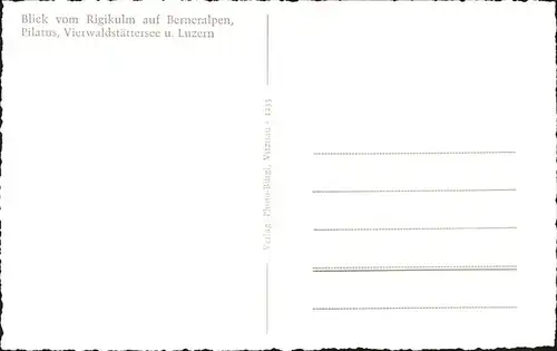 Rigi Kulm Blick vom Rigikulm auf Berneralpen Pilatus Vierwaldstaettersee Kat. Rigi Kulm