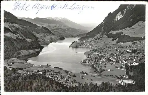 Lungern mit Lungernsee und Pilatus Kat. Lungern