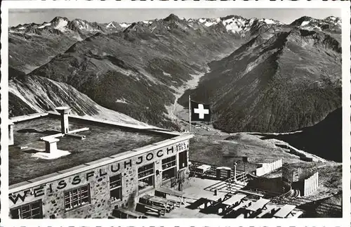 Weissfluhjoch Berghaus mit Alpen Panorama Kat. Weissfluhjoch