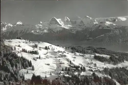 Beatenberg Waldegg Schreckhorn Finsterhorn Eiger Moench Jungfrau Kat. Beatenberg