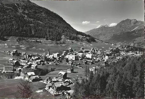 Saas Fee Ortsblick mit Alpen Panorama Kat. Saas Fee