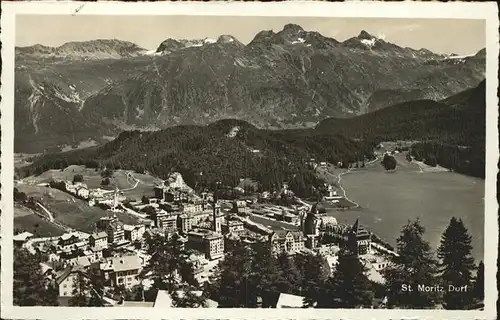 St Moritz GR Ortsansicht mit Alpen Kat. St Moritz