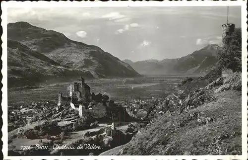 kk25521 Sion VS Chateau de Valere Kategorie. Sion Alte Ansichtskarten