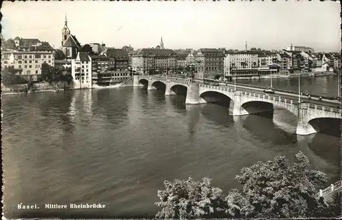 Basel BS Mittlere Rheinbruecke Kat. Basel