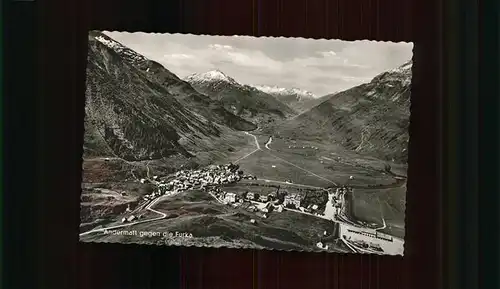 Andermatt Panorama mit Furka Kat. Andermatt