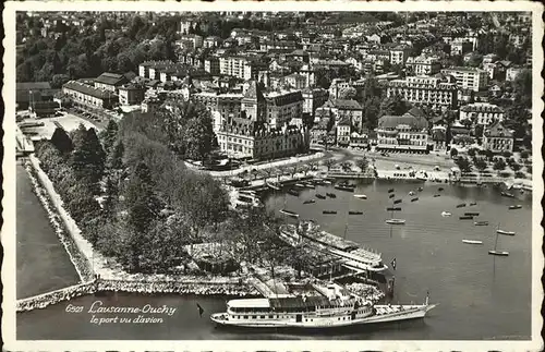 Ouchy Le port vue aerienne Kat. Lausanne