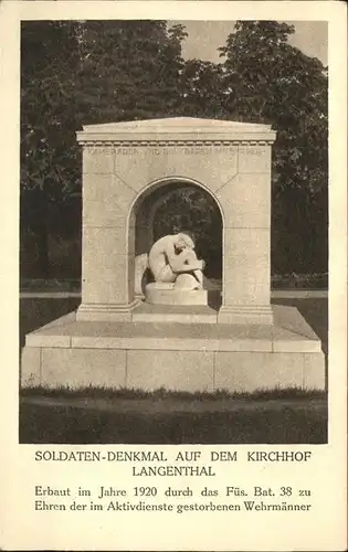 Langenthal BE Soldaten Denkmal Kat. Langenthal