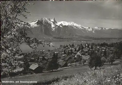 Sigriswil Panorama mit Stockhornkette Kat. Sigriswil