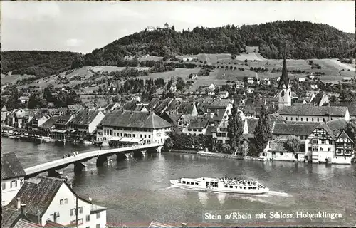 Stein Rhein Schloss Hohenklingen Rhein Bruecke Faehrschiff Kat. Stein Rhein