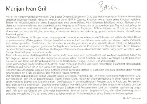 Basel BS Marijan Ivan Grill Maler Zeichnung Kat. Basel