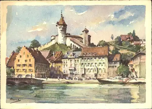 Schaffhausen SH Schloss Munot Kuenstlerkarte Kat. Schaffhausen