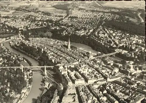 Bern BE Fliegeraufnahme Aaare Bruecke Kat. Bern