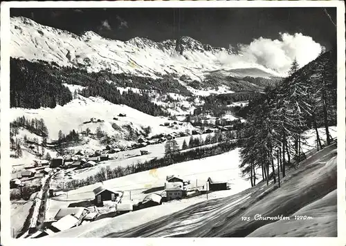 Churwalden Panorama Wintersportplatz Kat. Churwalden