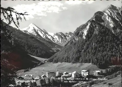 Samnaun Dorf Panorama mit Muttler Unterengadin Kat. Samnaun Dorf