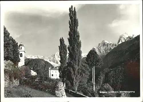 Soglio am Dorfeingang Kirche Kat. Soglio