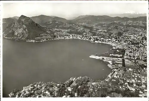 Lugano TI Golfo di Lugano dal Monte Bre Kat. Lugano