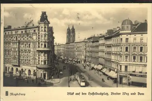 Magdeburg Hasselbachplatz Breiter Weg Dom Strassenbahn / Magdeburg /Magdeburg Stadtkreis