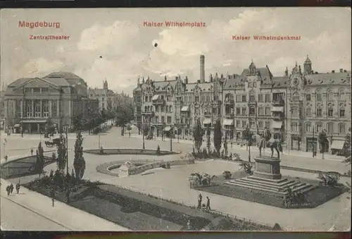 Magdeburg Zentraltheater Kaiser Wilhelmplatz Denkmal  / Magdeburg /Magdeburg Stadtkreis