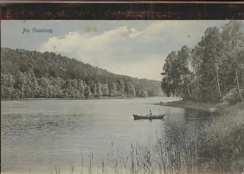 Tiefensee Bad Freienwalde Bootspartie am Gamensee Kat. Werneuchen