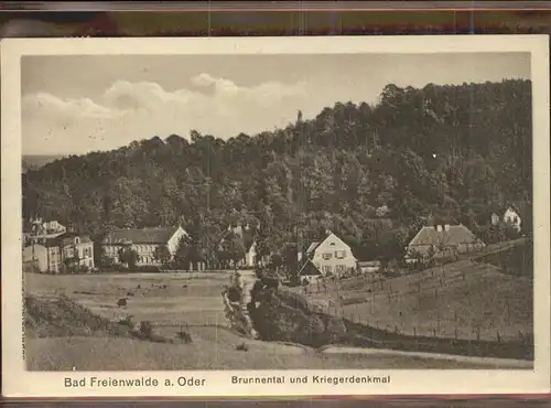 Bad Freienwalde Brunnental und Kriegerdenkmal Kat. Bad Freienwalde