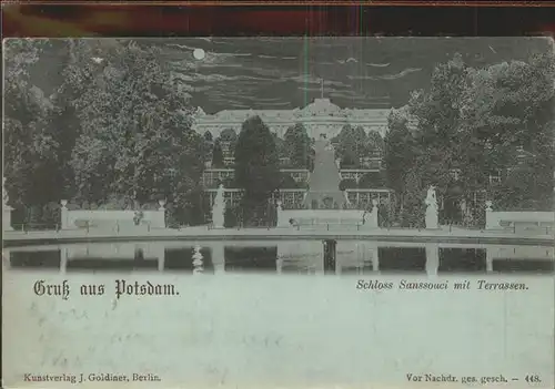 Potsdam Schloss Sanssouci mit Terrassen im Mondschein Denkmal / Potsdam /Potsdam Stadtkreis