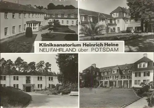 Neu Fahrland Kliniksanatorium Heinrich Heine Badehaus Waldhaus Kat. Potsdam