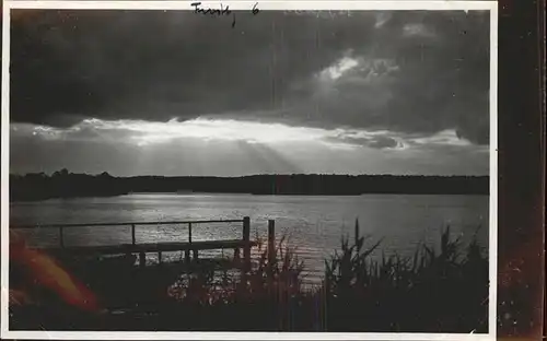 Fuerstenberg Mecklenburg Abendstimmung am Roeblinsee Sonnenuntergang Luftkurort Kat. Neustrelitz