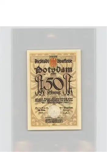 Potsdam Gutschein 50 Pfennig Noten Reiter / Potsdam /Potsdam Stadtkreis