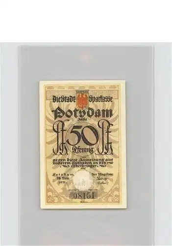 Potsdam Gutschein 50 Pfennig Noten Musik / Potsdam /Potsdam Stadtkreis