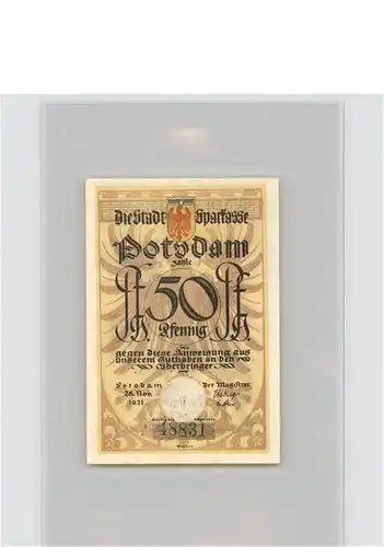 Potsdam Gutschein 50 Pfennig Noten Reiter / Potsdam /Potsdam Stadtkreis