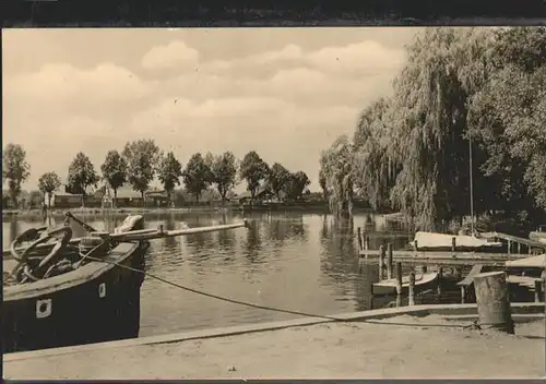 Zehdenick Partie an der Havel Boot Steg Kat. Zehdenick