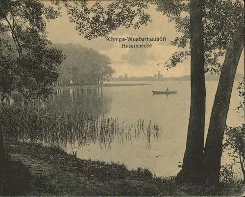 Koenigs Wusterhausen Husarenecke Uferpartie am See Kat. Koenigs Wusterhausen