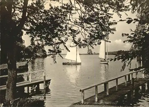 Tornow Teupitz Idylle am Teupitzer See Steg Segelboot Kat. Teupitz