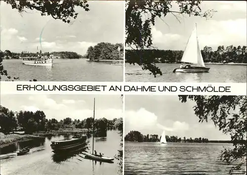 Prieros Erholungsgebiet an Dahme und Schmoelde Faehrboot Segelboot Kat. Heidesee