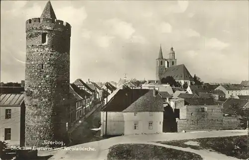Jueterbog Blick zum Eierturm und St. Nicolaikirche Kat. Jueterbog