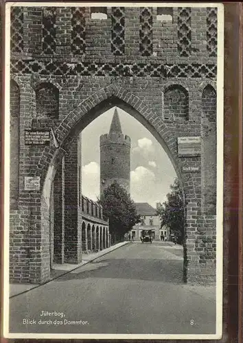 Jueterbog Blick durch das Dammtor Turm Inschrift Tafel Kat. Jueterbog