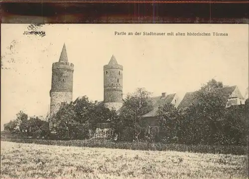 Jueterbog Partie an der Stadtmauer mit alten historischen Tuermen Kat. Jueterbog