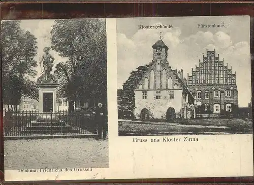 Kloster Zinna Denkmal Friedrich der Grosse Klostergebaeude Fuerstenhaus Kat. Jueterbog