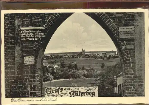Jueterbog Dammtor mit der Keule Inschrift Tafel Panorama Kat. Jueterbog