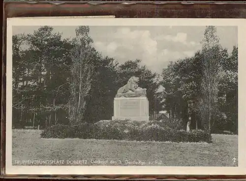 Dallgow Truppenuebungsplatz Kriegerdenkmal 1. Weltkrieg Garde Regiment Loewe Kat. Dallgow Doeberitz